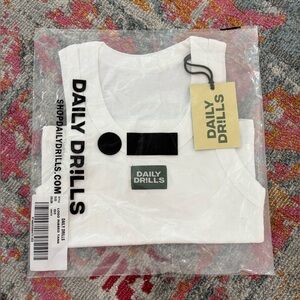 NWT Daily Drills - Logo Ribbed Tank - White (sold out online)